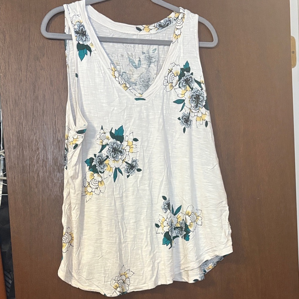 Maurices White Floral Tank Top